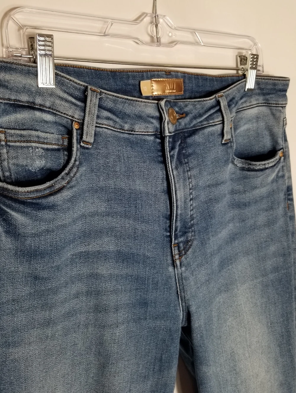 KUT FROM THE KLOTH Kelsey Fab Ab Ankle Flare Jeans Women's 12 Blue High Rise - Picture 3 of 10